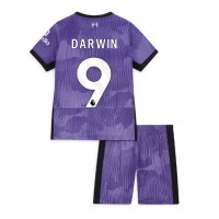 Fotbalové Dres Liverpool Darwin Nunez #9 Dětské Alternativní 2023-24 Krátký Rukáv (+ trenýrky)